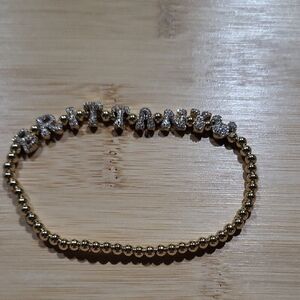 BaubleBar Gold Disney Mickey Mouse Pisa Customized Bracelet "Brittany" 8"
